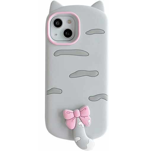 ETUI DO IPHONE 14 CASE OBUDOWA COVER POKROWIEC FUTERAŁ PLECKI SZARY KOTEK