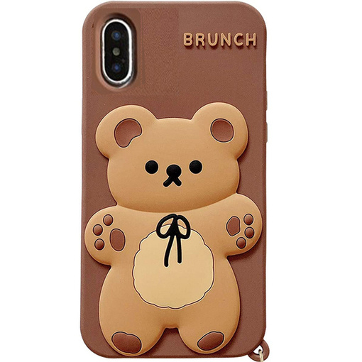 ETUI DO IPHONE X CASE OBUDOWA COVER POKROWIEC FUTERAŁ PLECKI BRUNCH MIŚ