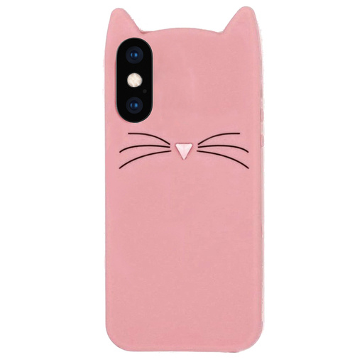 ETUI DO IPHONE X CASE OBUDOWA COVER POKROWIEC FUTERAŁ PLECKI RÓŻOWY KOTEK