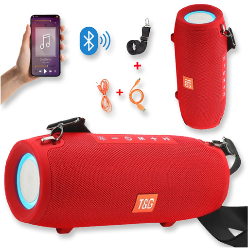 GŁOŚNIK BLUETOOTH PRZENOŚNY BEZPRZEWODOWY MOBILNY USB BOOMBOX RADIO LED MP3 TG322