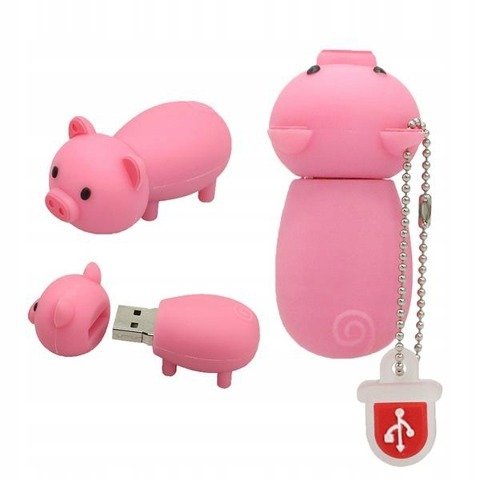 PENDRIVE USB SZYBKI FLASH DRIVE ULTRA PAMIĘĆ ZAWIESZKA PREZENT ŚWINKA 64GB