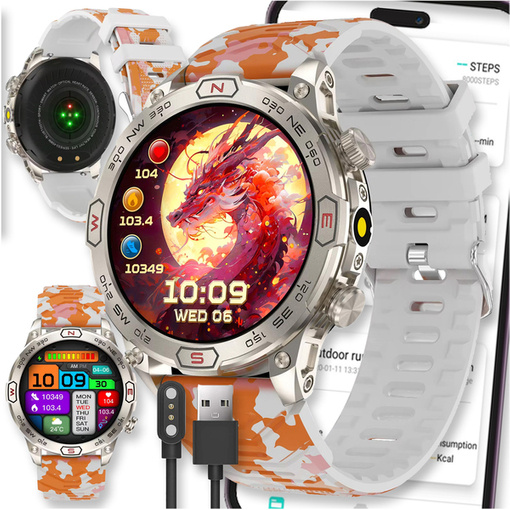 SMARTWATCH ZEGAREK WATCH AMOLED 5 ATM SP02 MĘSKI SMART ROZMOWY SPORT OPASKA KC86