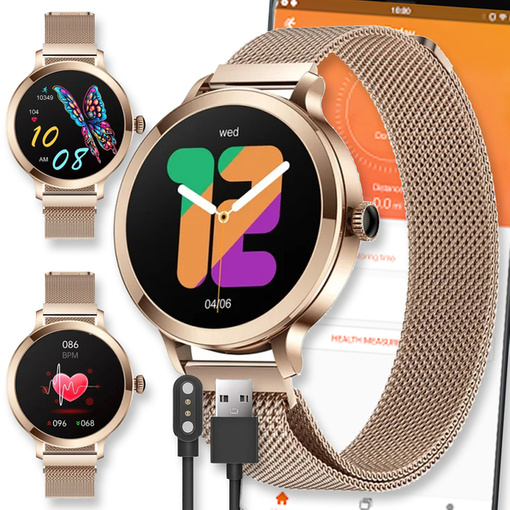 SMARTWATCH ZEGAREK WATCH DAMSKI MENU PL POLSKIE ROZMOWY AMOLED SPORT PULS NX7