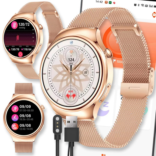 SMARTWATCH ZEGAREK WATCH DAMSKI MENU PL ROZMOWY AMOLED POWIADOMIENIA SPORT ET390