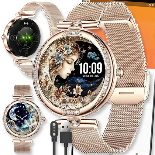 SMARTWATCH ZEGAREK WATCH MENU PL DAMSKI ROZMOWY SPORT POLSKIE PULS KROKI  NX17 ULTRA