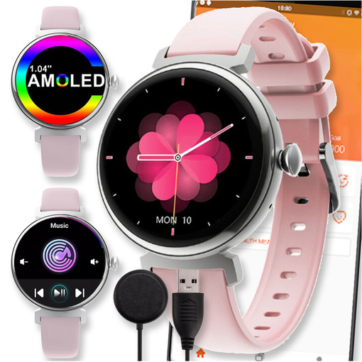 SMARTWATCH ZEGAREK WATCH ROZMOWY DAMSKI AMOLED MENU PL SPORT ATM SPORTOWY DM70